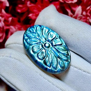 Loose Labradorite , Natural Labradorite, Handmade Carved Gemstone, Blue Flashy Labradorite, Jewelry Making,Cabochon Labradorite, 37 Cts