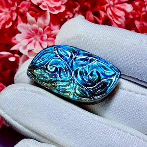 Flashy Labradorite Carving Cabochon,Multi Both Fire Labradorite Carving Cabochon,Labradorite Crystal,Loose Gemstone For Jewelry Making 39 CT