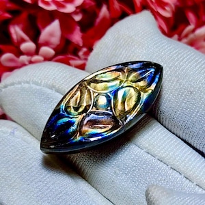 Handmade Carved Gemstone, Loose Labradorite , Natural Labradorite,Blue Flashy Labradorite, Jewelry Making,Cabochon Labradorite, 18 Cts