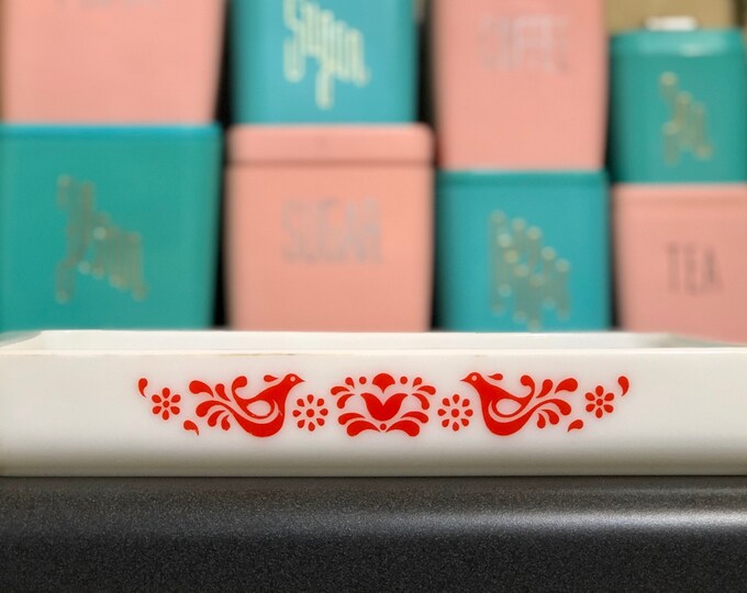 Vintage Pyrex Friendship Lasagna Pan/birds/friends/red/retro/1970s Etsy