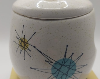 Vintage 1950s  Franciscan Starburst Sugar Bowl with lid
