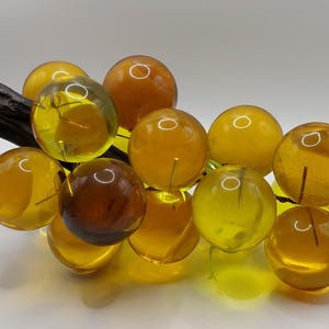 Amber yellow Large vintage art home decor retro Lucite grapes