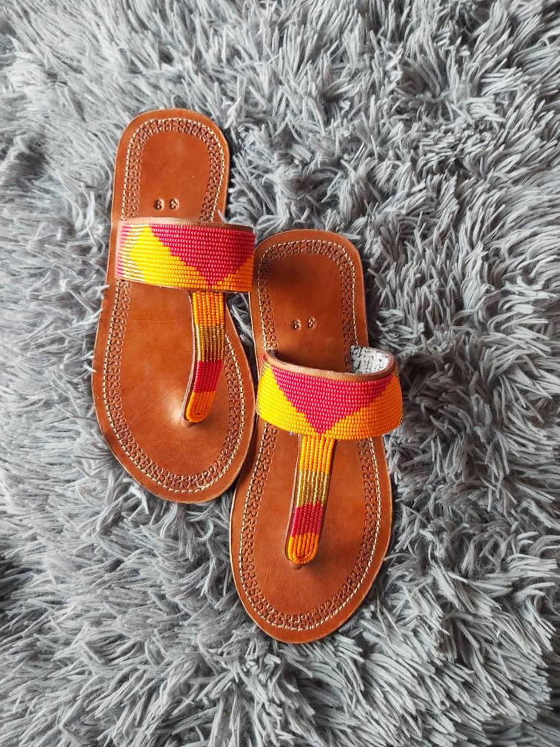 Africanbeaded sandalsMaasai sandals Leather | Etsy