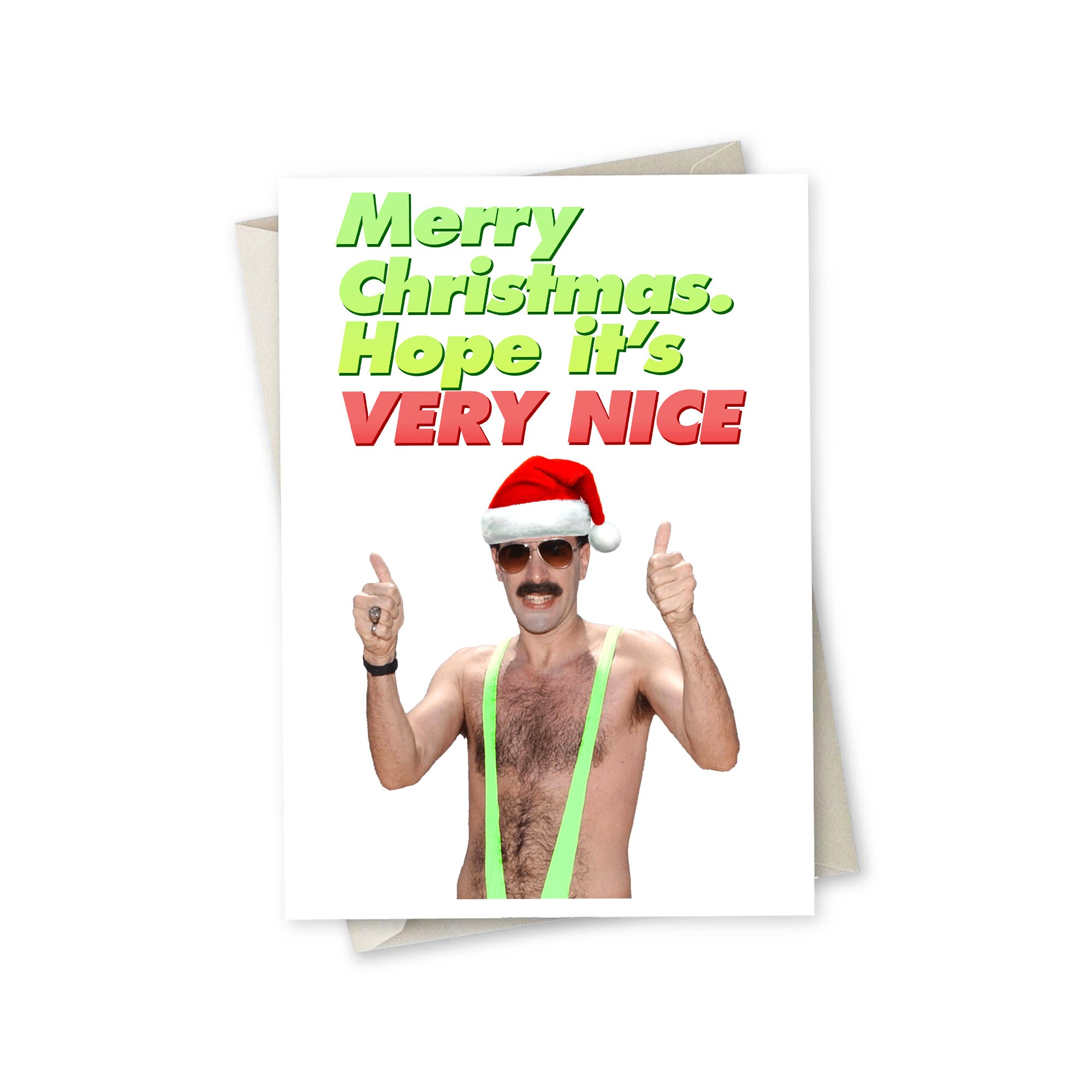 Very Nice Borat Christmas Greeting Card Holiday Funny Card Etsy