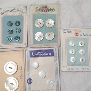 Vintage Mother of Pearl Shirt Buttons on Original Card | Sewing Craft
