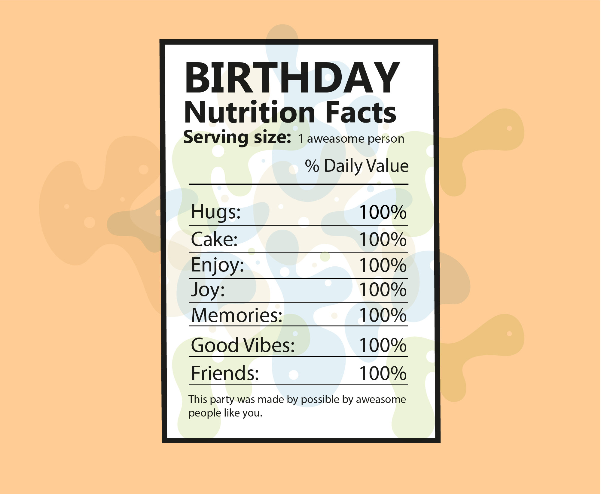 Nutrition Facts Png,barcode, Party Nutritional Facts, Water Bottle