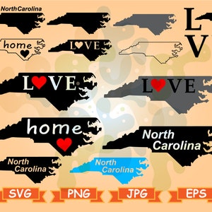 North Carolina state svg, North Carolina svg, North Carolina outline, North Carolina vector, North Carolina silhouette, NC state Svg cricut