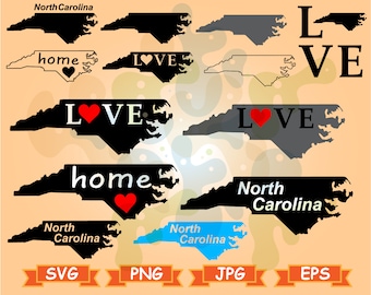 North Carolina state svg, North Carolina svg, North Carolina outline, North Carolina vector, North Carolina silhouette, NC state Svg cricut