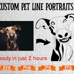 Custom Pet Portrait, Pet Portrait Drawing, Sketches From Photo, Custom Line Art,  Dog Portrait, Cat Portrait, Personalized Gifts