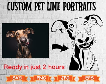 Custom Pet Portrait, Pet Portrait Drawing, Sketches From Photo, Custom Line Art,  Dog Portrait, Cat Portrait, Personalized Gifts