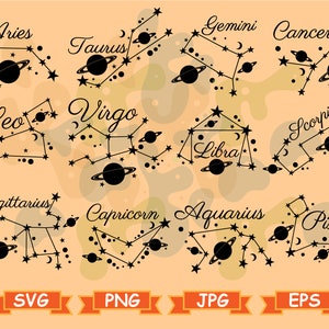 Svg constellation du zodiaque, constellation du zodiaque png, svg du zodiaque, horoscope svg, svg de la constellation du zodiaque, Svg astrologie, signe astrologique du zodiaque