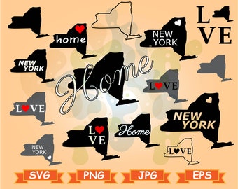 New York svg New York state svg New York clipart svg New York cricut New York silhouette New York for cutting New York outline New York map
