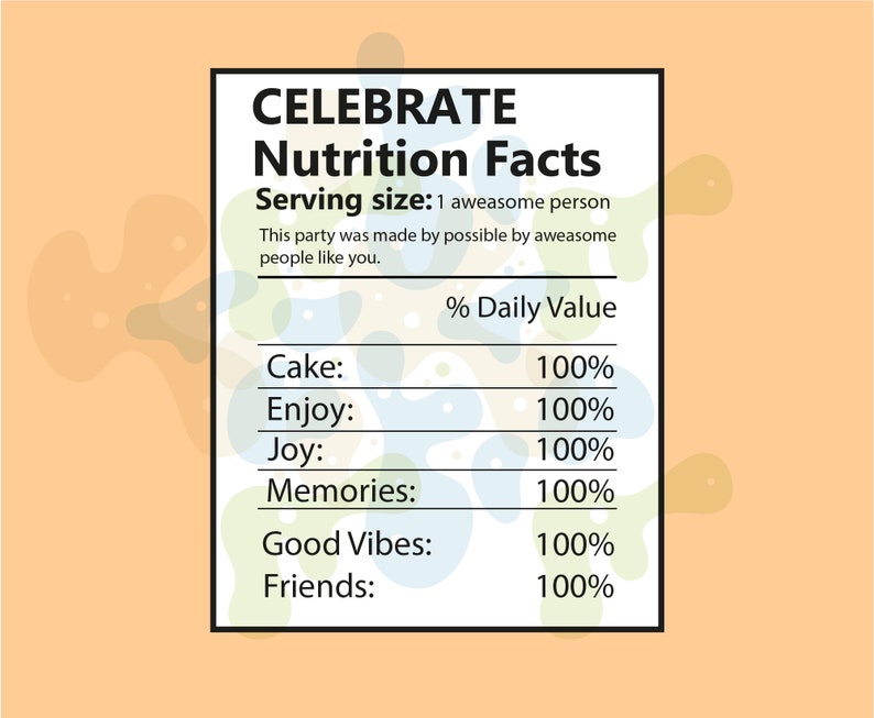 Nutrition Facts Png,barcode, Party Nutritional Facts, Water Bottle