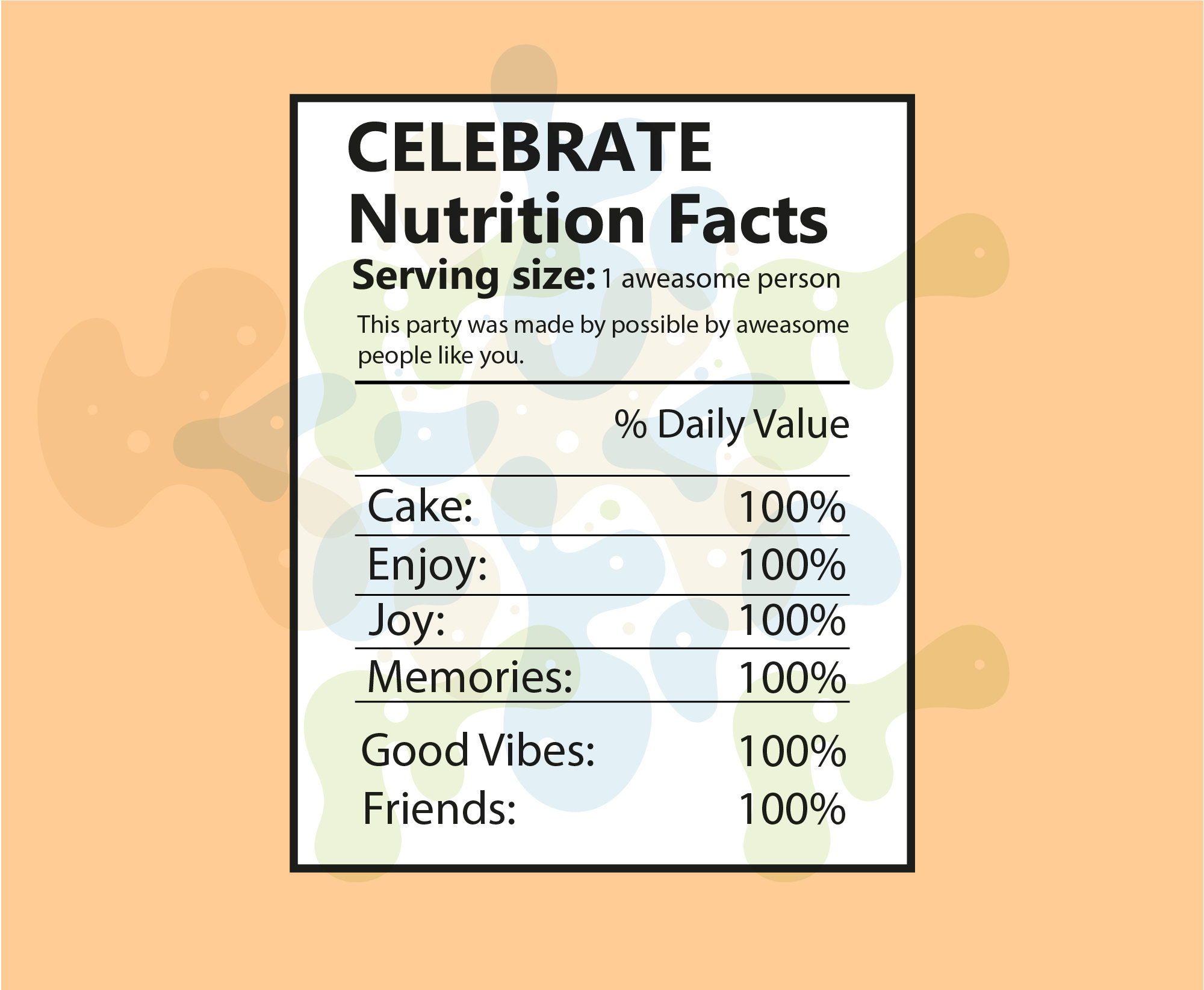 Nutrition Facts Png,barcode, Party Nutritional Facts, Water Bottle