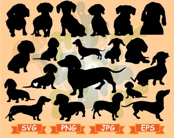 Dachshund SVG Dachshund Silhouette SVG Cut Files Dachshund Bundle SVG Dachshund Clipart Dachshund vector Svg Png Jpg dachshund cricut svg