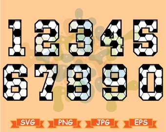 Soccer numbers svg, Soccer font alphabet, Football font, Sports font, Soccer letters, Jersey numbers SVG, Svg files for Cricut