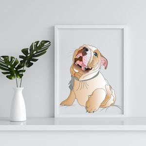 Custom Cartoon Pet Portrait, Cat & Dog Portrait From Photo, Pet Cartoon Style, Custom Cat Gift, Dog Portrait Digital Illustration Art Prints