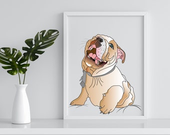 Anpassat tecknat husdjursporträtt, katt- och hundporträtt från foto, husdjurstecknad stil, anpassad kattpresent, digitala illustrationer av hundporträtt