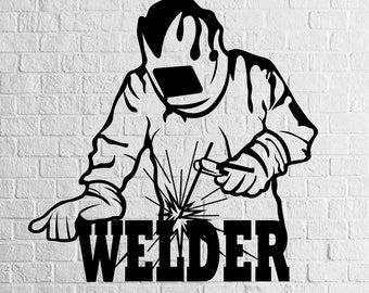 Welder Svg, Welder silhouette, Welder png, Welder Dxf Sign Plasma Laser Waterjet for CNC Panel DXF File of PLASMA Laser