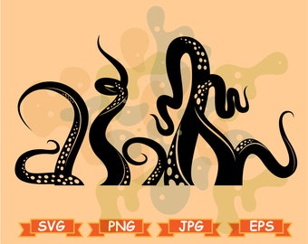 Oktopus Tentakel SVG, Oktopus SVG, Tentakel SVG Cut File, Seemonster Svg, kraken svg, Tentakel Svg, Png, Dxf, Jpg