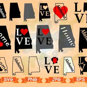 Alabama état svg, svg Alabama, Alabama bundle svg, silhouette Alabama, Alabama clipart svg, vecteur Alabama, Alabama couper fichier, jpg svg png