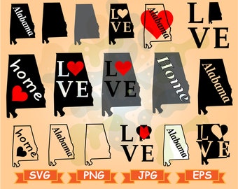 Alabama Zustand Svg, Alabama Svg, Alabama Bundle Svg, Alabama Silhouette, Alabama Clipart Svg, Alabama Vektor, Alabama geschnitten Datei, Jpg Svg Png
