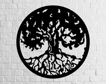 Tree Of Life DXF, Tree Of Life Svg, Scaled DXF File, Wall Art File, Family Tree Svg, Instant Download Dxf File, Family Tree Dxf Cutting File