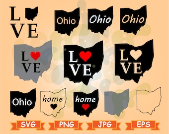 Ohio State Svg Bündel Ohio Home Svg, Liebe Ohio Svg, Ohio schneiden Datei Svg, Ohio State Svg, Ohio Herz Svg, Ohio Svg Png Jpg Eps