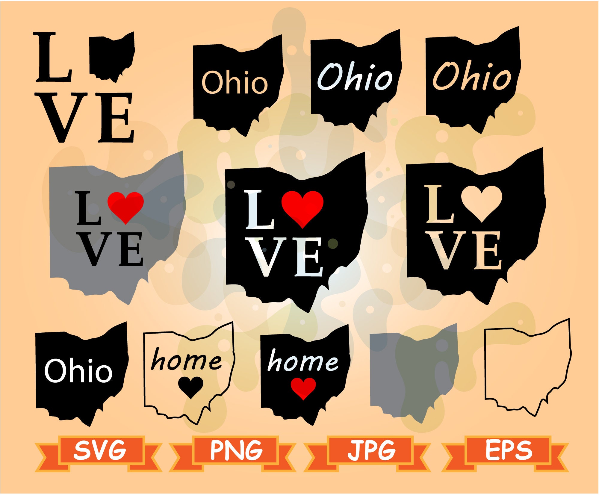 Ohio State Svg Bundle Ohio Home Svg, Love Ohio Svg, Ohio Cut File Svg