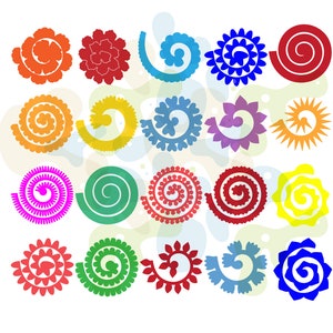 Rolled paper flower svg, 3d flower SVG, Paper flower svg, Rolled Flower dxf, Flower paper templates Flower cut file Rolled Flower silhouette