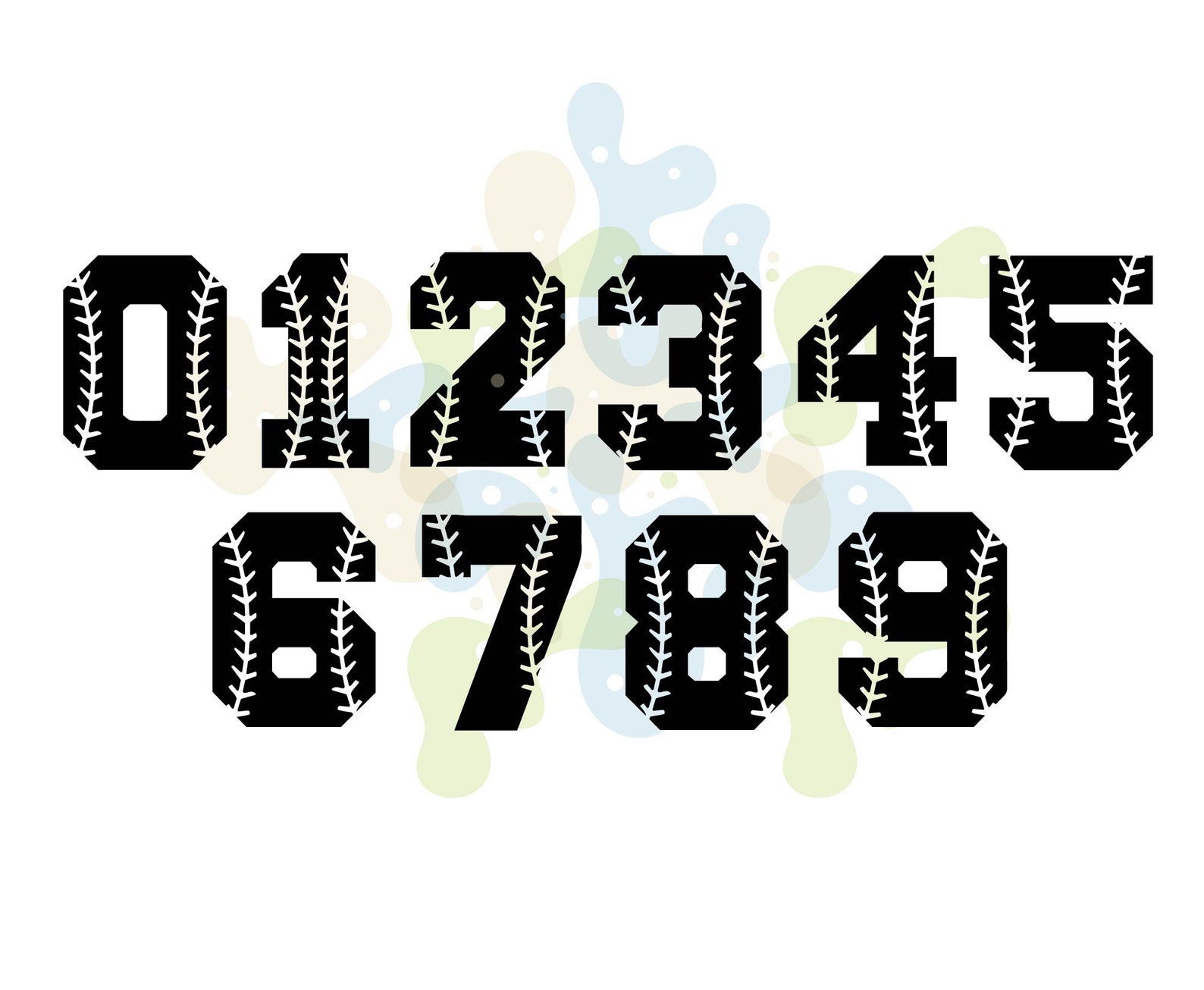 Baseball Numbers SVG, Baseball Stiches SVG, Softball Font Svg Files for