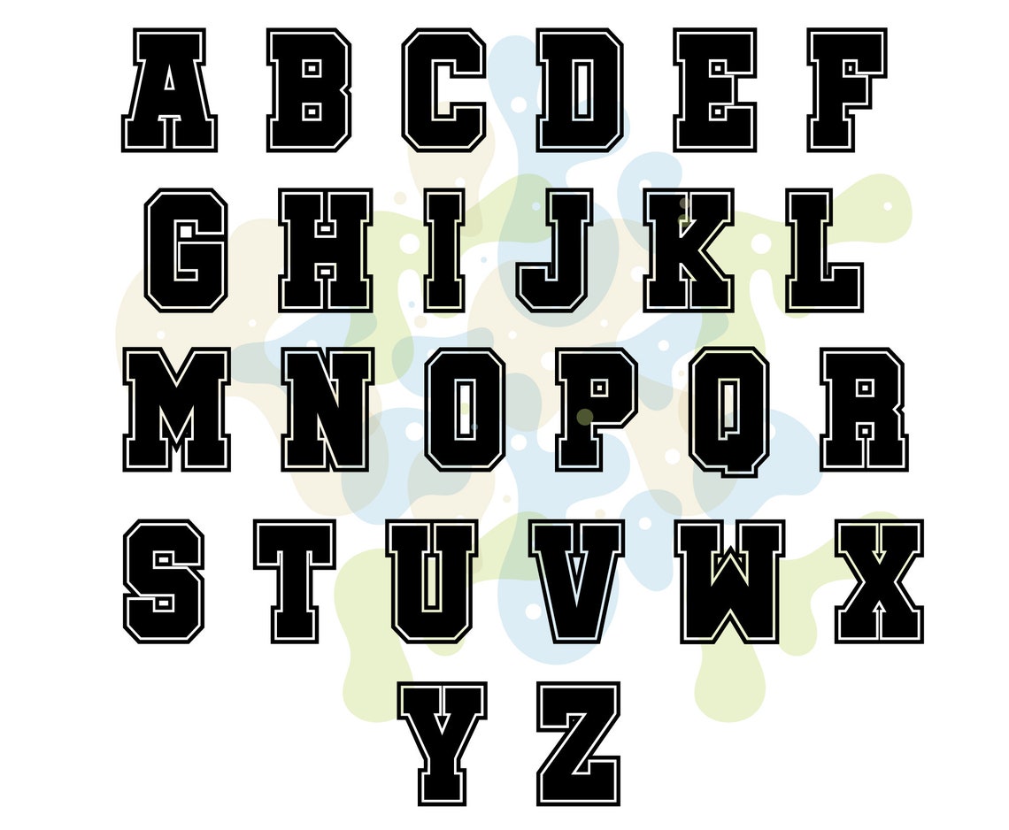 Sport Font Svg Varsity Letters Svg Varsity Font Svg Varsity Etsy
