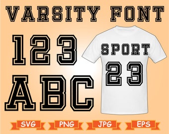 Sports font svg, Varsity font svg, Varsity letters svg, Sport font svg, Varsity Alphabet svg, College font svg, Varsity numbers svg png jpg