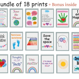 18 School Counseling Signs Office Decor Counselor Wall Art Therapy Posters Therapy Psychologist Printable Sign Counseling Classroom Set