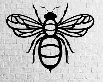 Bee Dxf Svg Cut File, Bumble Bee Svg, honeycomb svg, bee clipart, vector, laser cut dxf, Svg for cricut, Silhouettes dxf decal, Bee stencil