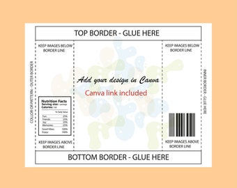 Editable chip bag template, Chip Bag Template Canva Editable, chip Bag Template, customizable chip bag wrapper for birthday decor,diy design