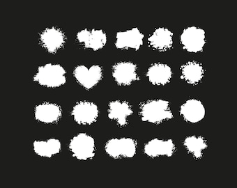 24 Paquete de efectos de lejía PNG, Fondo de salpicadura de trazo de pincel PNG, Plantilla de lejía PNG, Fondo desgastado de salpicaduras, Clipart blanqueado Png