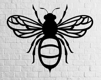 Bee Dxf Svg Cut File, Bumble Bee Svg, honeycomb svg, bee clipart, vector, laser cut dxf, Svg for cricut, Silhouettes dxf decal, Bee stencil
