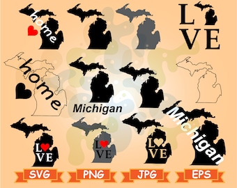 Michigan state svg, Michigan bundle, Michigan silhouette, Michigan vector, Michigan Svg, Michigan Cricut, Michigan Eps png jpg svg