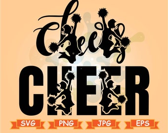 Cheerleader svg designs, Cheerleader clipart, Cheer svg files, Shirt design, Iron on designs, Cut files for Cricut, Files for Silhouette