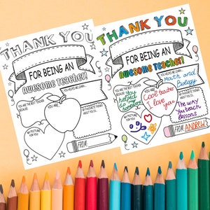 Teacher Appreciation Printable Teacher Appreciation Week Gift Thank You Teacher Gifts Coloring Pages School Kids Instant Digital Download