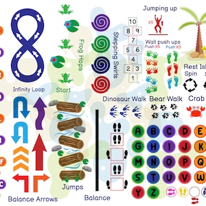 Sensory Path svg bundle, Set of 20 designs, Sensory Pathway, Sensory Walk svg, Movement Breaks, Brain Break Station, Cricut Cut File