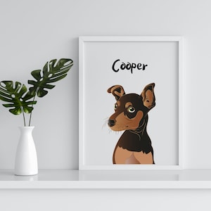 Custom Cartoon Pet Portrait, Cat & Dog Portrait From Photo, Pet Cartoon Style, Custom Cat Gift, Dog Portrait Digital Illustration Art Prints