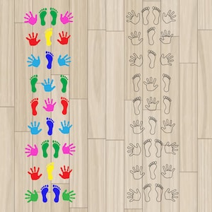 Hands & feet hopscotch svg, Hands feet png, Sensory Pathway svg, Sensory Walk svg, Movement Breaks, Brain Break Station, Sensory path cricut