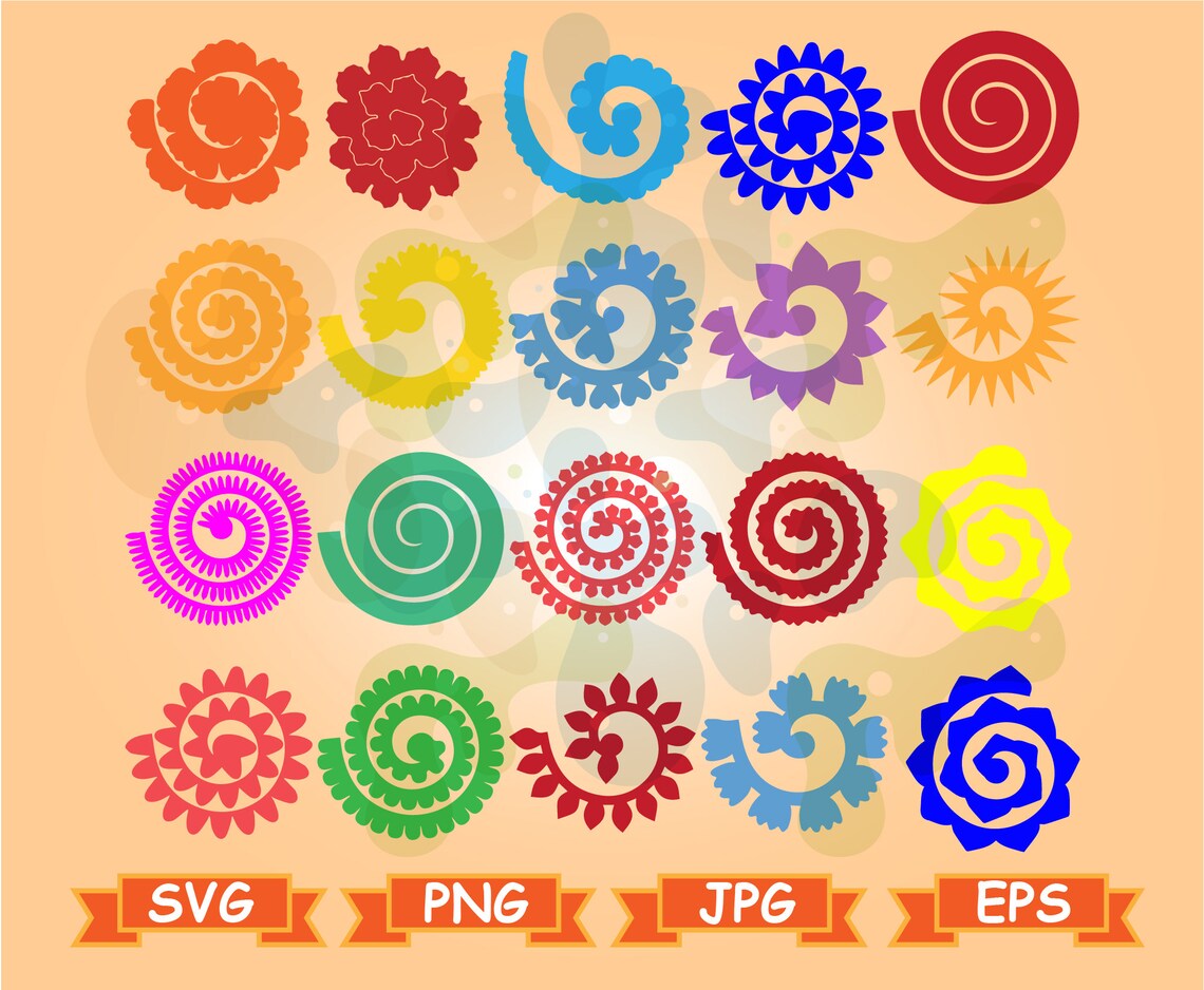 Rolled Flower Svg Rolled Paper Flower Svg Paper Flower Svg Paper Flowers Svg Flower Paper