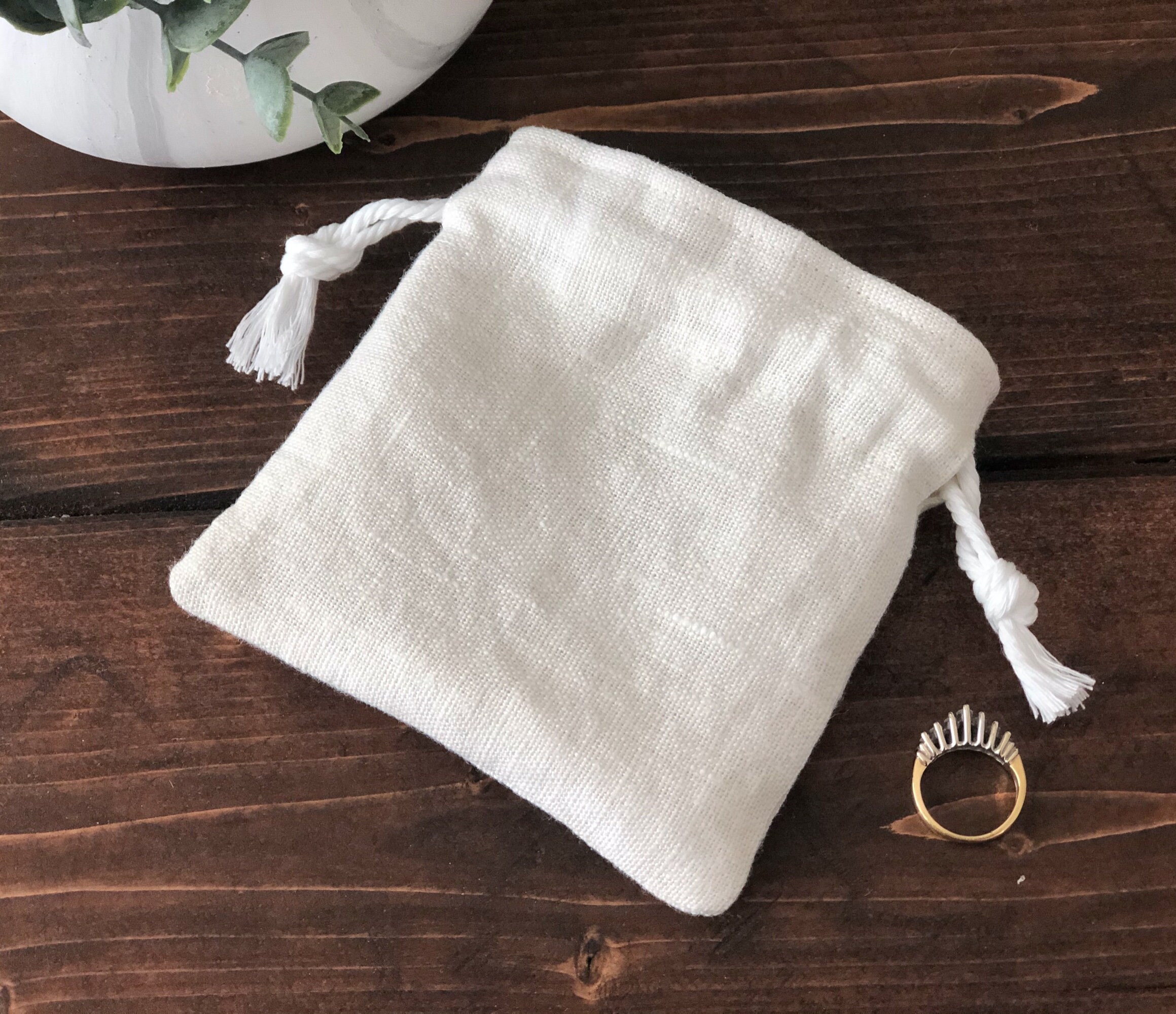 Jewelry Pouch, Linen & Cotton Blend, Small