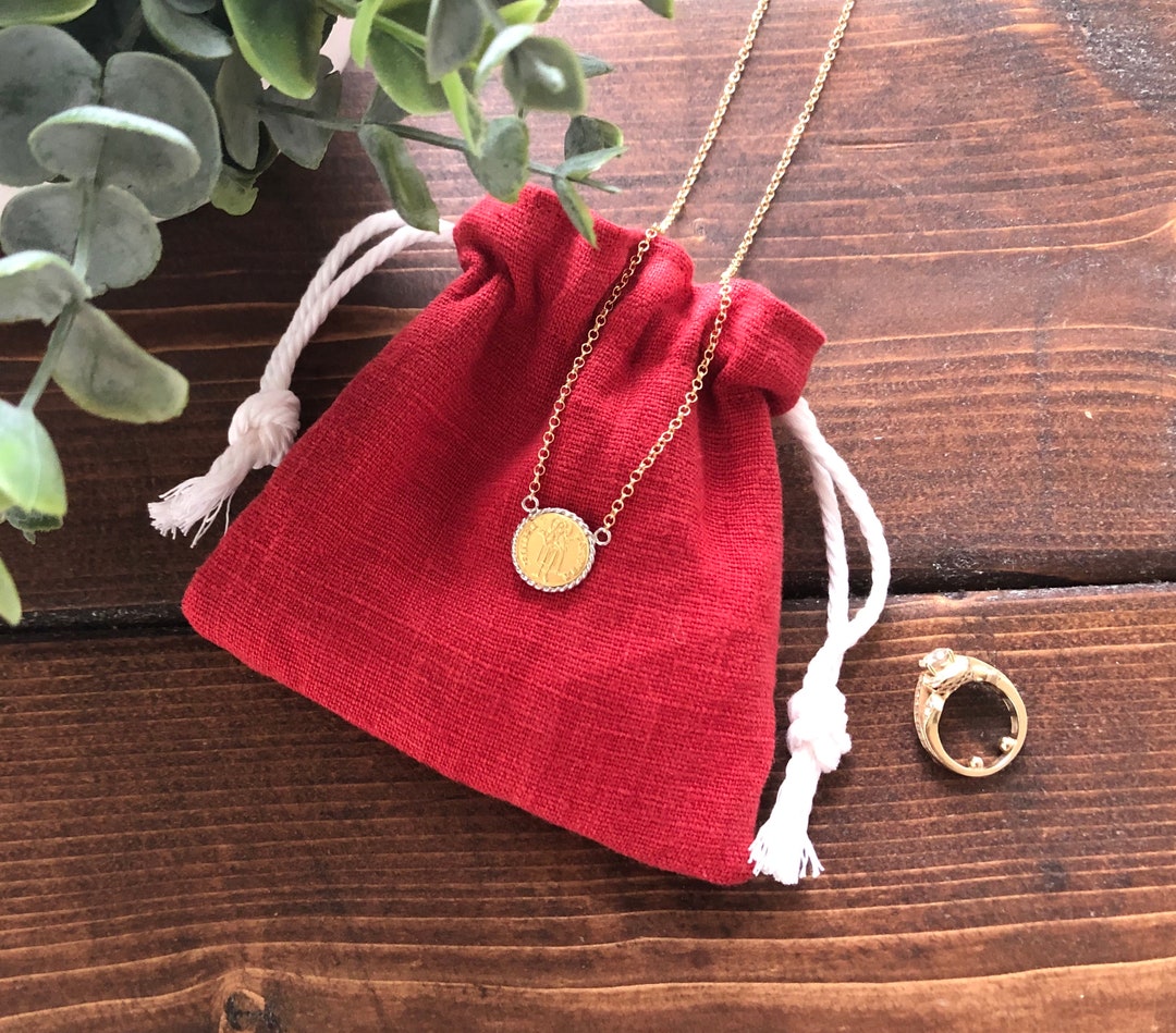 Small Linen Drawstring Bag / Linen Jewelry Bag / Jewelry Bag / Etsy