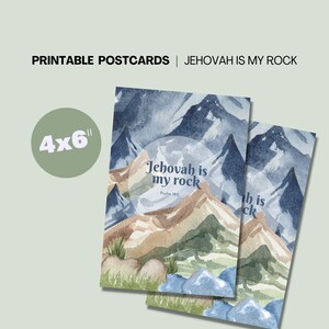 Jahwe ist mein Rock druckbare Postkarten Psalm 18: 2 JW Geschenk für Brüder