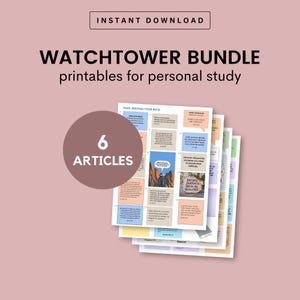 Pacchetto Watchtower 6 articoli Scritture stampabili per i Testimoni di Geova Studio personale Diario JW