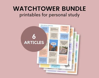 Lot JW Watchtower 6 articles Écritures imprimables pour les Témoins de Jéhovah Étude personnelle tenue dans un journal